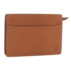 LOUIS VUITTON Epi Pochette Homme Bag Brown Zipangu Gold M52528 LV Auth BA8330
